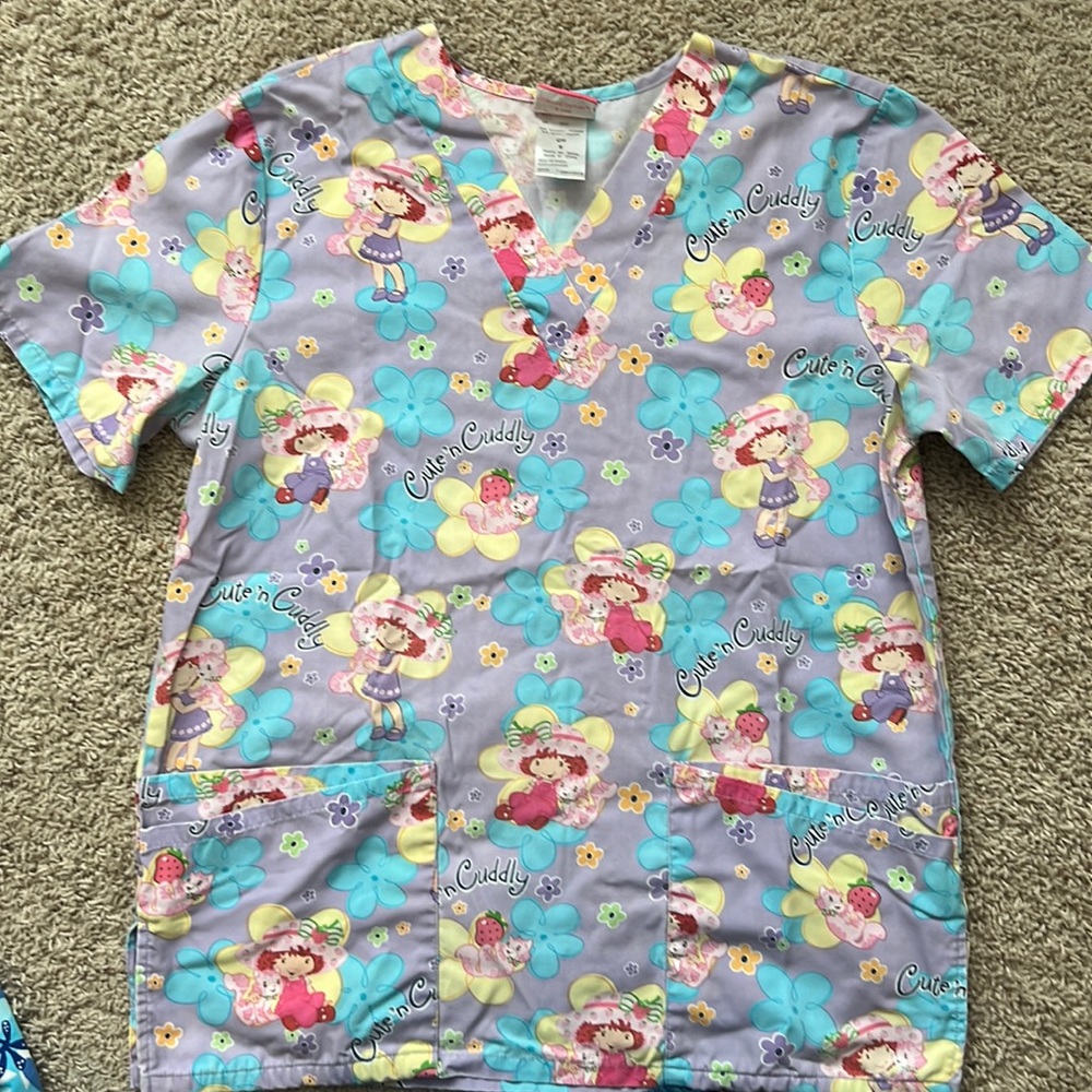 Strawberry shortcake scrub top